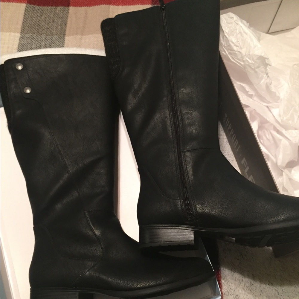 Knee high wide calf boots